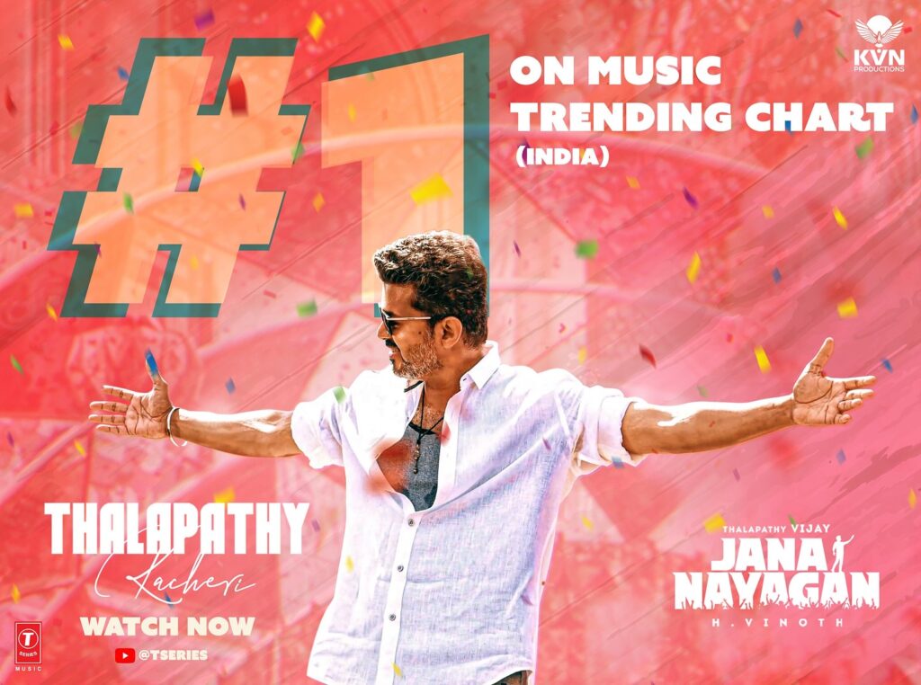 Thalapathy Kacheri Lyric Video Breaks YouTube Record with 1 Million Likes in 18 Hours